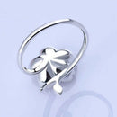 Women Ring Flower Crystal Ring Diamond Bend Size Adjustable Open Rings Wedd K3G8