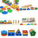 Wooden Shape Sorter Geometric Sorting Board Shape Recognition Stack Sort Board