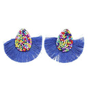 Bohemian Beaded Tassel Earrings For Women Big Statement Earrings Female Wed A9E6