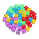Bag Of 50 Transparent Dice Pieces Set Of 5 Colors Of 16mm Board Games