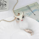 Women Sweater Necklace Diamond Long Chain Owl Fox Pendant. AU Kit Z9J4