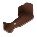 Leather Camera Half Case with Battery Access for Sony ILCE-6500 a6500 Coffee
