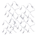 100 Pieces Stainless Steel Fish Hook Earrings Hooks Ear Wire with Bead and