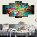 5pcs Self-adhesive PVC Print Wall Art Painting Picture Home Wall Decor