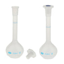 2 Pcs Lab 50ml Plastic Clear Long Neck Volumetric Measuring Flask w/ Stopper