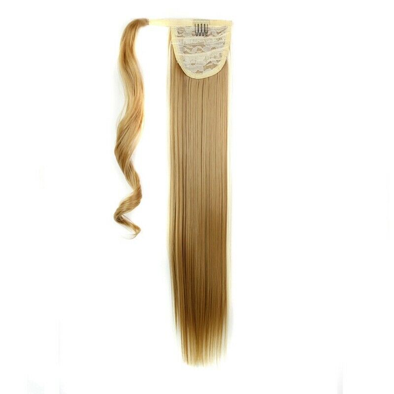60Cm Long Straight Clip In Hair Tail False Hair Ponytail Hairpiece With Hai S1W7