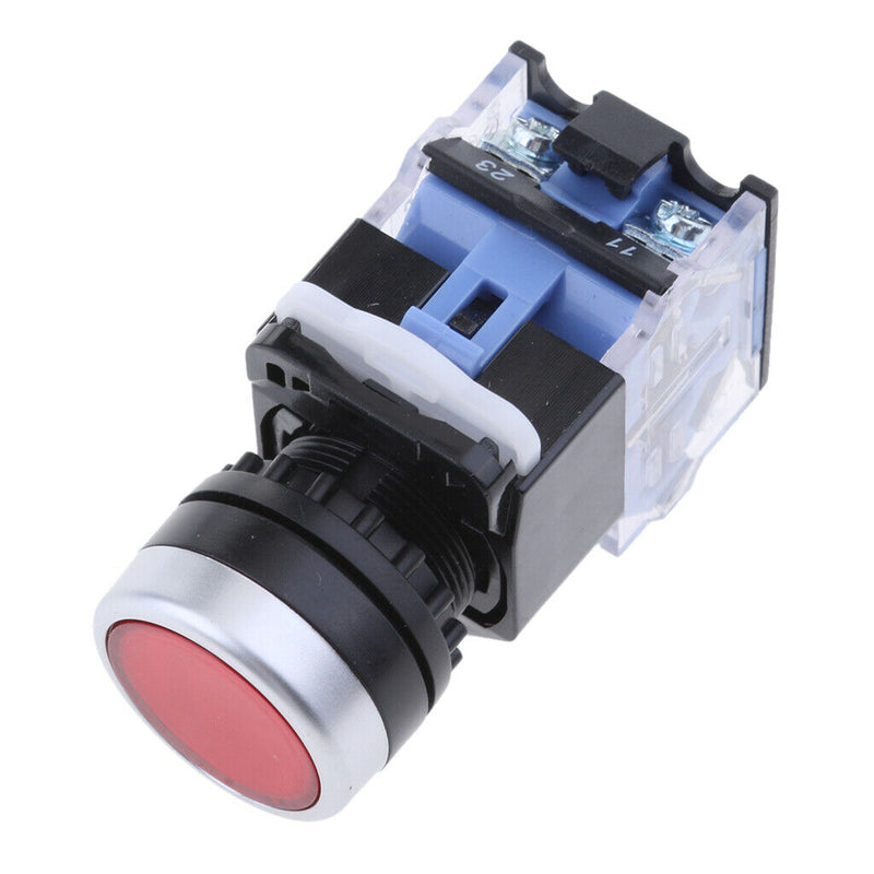 2Pcs 660VAC 10 Amp 1NO 1NC DPST LA38-11 22mm Momentary Push Button Switch