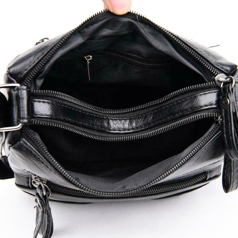 Women Shoulder Bags Leather Multi-pocket Messenger Handbag (Multicolor)