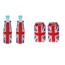 4pcs Funny Union Jack Britain UK Flag Beer Bottle Can Cooler Sleeve Holder