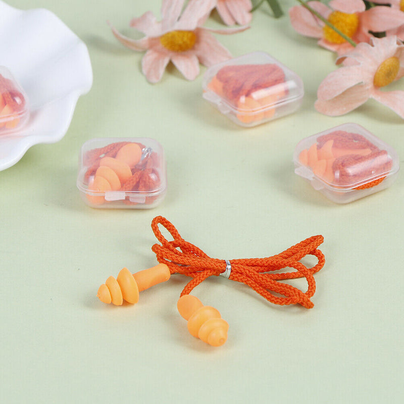 1Pc Soft silicone ear plug reusable hearing protection earplug with cordSE