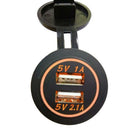 12V 24V 3.1A Orange LED Indicator Dual USB Port Car Charger Power Adapter Socket