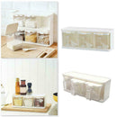 3 Grids Spice Jar Rack Condiment Storage Seasoning Food Kitchen Case Contai I0C7