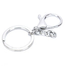 10X Big Lobster Clasp Hooks Keychain Split Ring Short Chain Key Ring DIY F Bj
