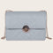 Fashion Women Messenger Shoulder Bag Leather Flap Crossbody Handbag (Grey)