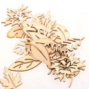 24 Pieces Mixed Leaf Natural Wood Cutouts Leaves Shapes Wooden Scrapbooking