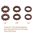 120Pcs Drum Sanders Set Including 108 Pcs Sanding Bands and 12 Pcs Drum Man