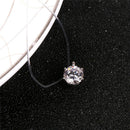 Fashion Women Crystal Necklace Invisible Line Zircon Clavicle Chain FT