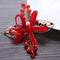 Women Red Crystal Leaf Hairpin Kids Girls Bride Wedding Bowknot Hair Clips A