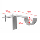 2PCS Curtain Rod Bracket Single/Double Curtain Rod No Drilling Single_Silver