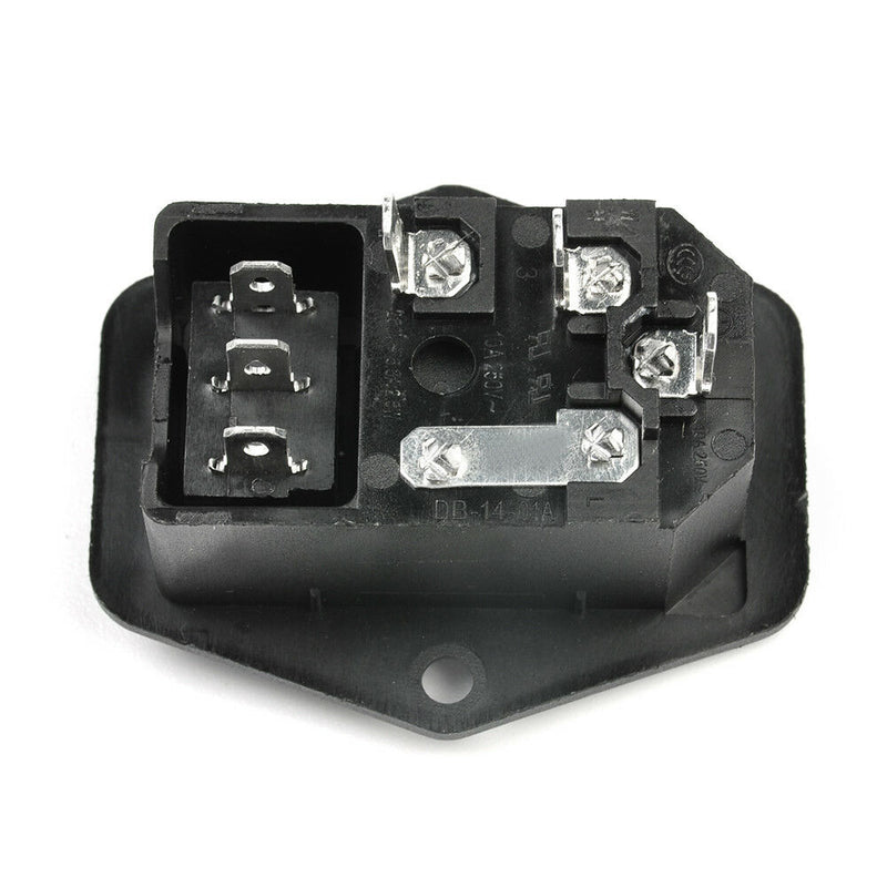 Multi-function 3 Pin IEC320 C14 AC Inlet Male Plug Power Socket With Fuse Switch