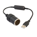 USB 5V To 12V Car Cigarette Lighter Socket Power Female Converter Adapter C