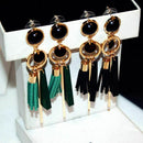 Leather Tassel Long Dangle Earrings For Women Fashion Jewelry Wood Exaggera