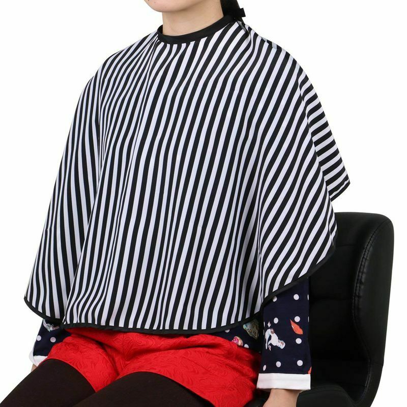 Hair Cutting/Barbers Cape - Adjustable Black and White Stripe Hairdressing  S2K8