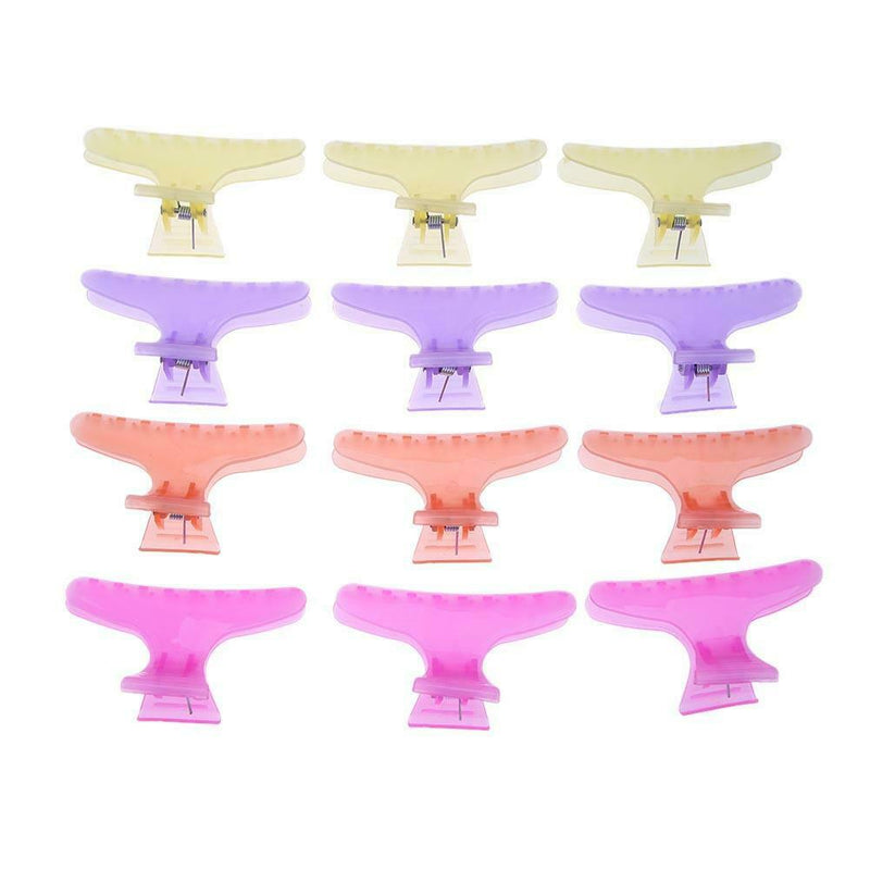 12pcs/Set Salon Hairdressing Butterfly Clips 4 Colors Hairpin Styling Tool A