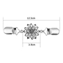 Hollow Flowers Alloy Cardigan Clip Women Sweater Blouse Shawl Clips Pin Jewelry