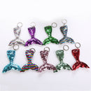 Sequins Mermaid Tail Keychain Charms Paillette Pendants Keyring Diy Mermaid Z7O7