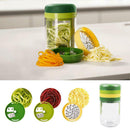 Green Stainless Steel Cutter Plastic Hand Spiral Cup Slicer Kitchen Tools