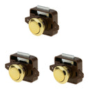 3 Sets Push Button Drawer Catch Lock Knob Latch for Cabinet/ RV/ Boat Cupboard,
