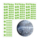 Star Moon Luminous Wall Stickers Kids Room Fluorescent Ceiling Decals (B) A