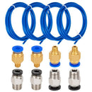 4 Pieces Teflon Tube Ptfe Blue Tubing (1.5M) with 4 Pieces Pc4-M6 Quick Fit