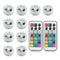 10X Multicolor RGB Party Submersible LED Light Remote Decor Control Waterpr I1X3