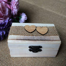 Wooden Heart Wedding Ring Jewelry Box Rustic Ring Storage Container Case