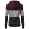 Stitching Women Long Sleeve Hit Color Autumn Leisure Hoodies (Red M) A
