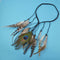 Turban Headband Peacock Hair Rope Feather Headpiece Boho Costume Fancy Dress