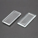 New rectangle crystal clear flat glass rectangular cabochons, 48*24*7mm 8 p