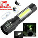 Portable T6 COB LED Flashlight Torch 18650 USB Lamp Light Camping Rechargeable#