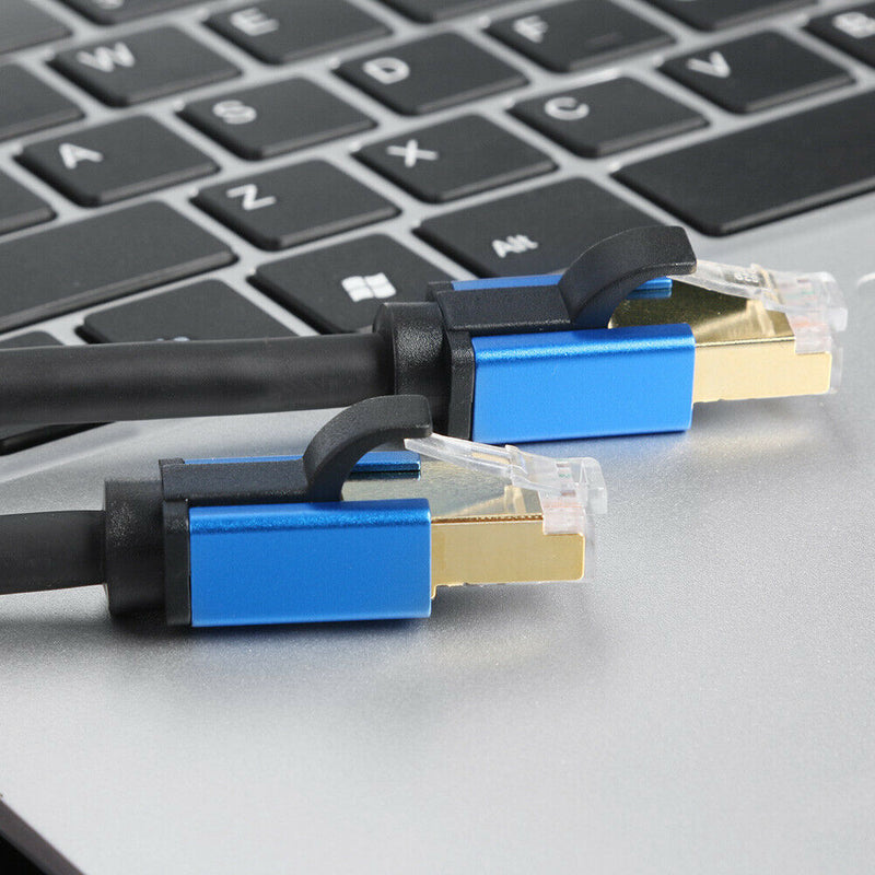 Cat8 Ethenet Cable RJ45 STP 26AWG LAN Cable Blue for Router Modem PC (1m)