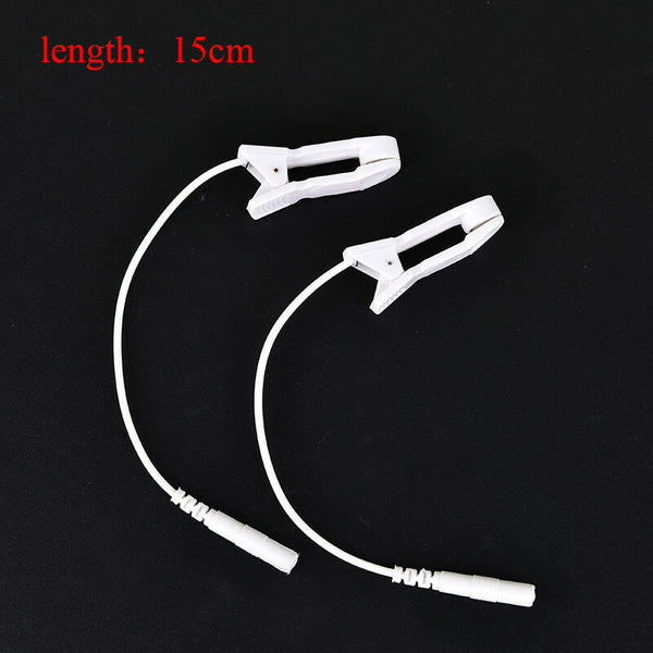 2pcs 2.0mm ear pain relief clip tens electrode lead wire connecting cable PB TO