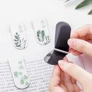 4pcs/set Green Plant Magnetic Bookmark Book Marker Page Clip Office Supplies New