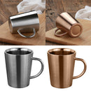 2x Stainless Double Walled Insulated Water Cup Coffee Mug with Handle