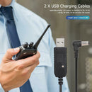 2x USB Charging Cables for BaoFeng UV-5R UV-82 UV-8D Radio Desktop Charger A
