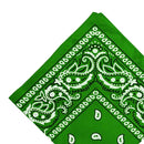 Women Men Novelty Paisley Print Cowboy Bandana Head Wrap Kerchief Green