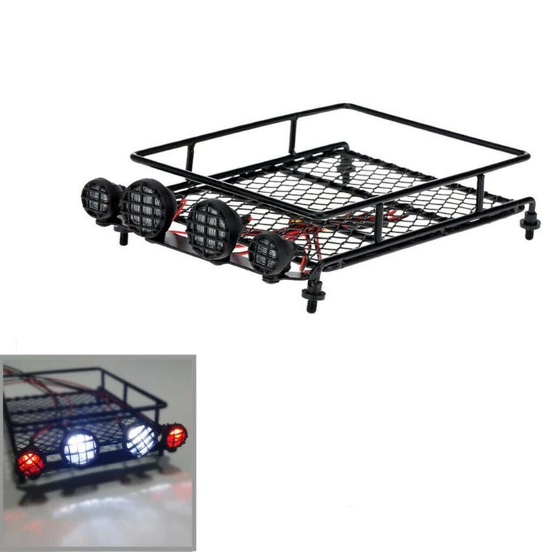 1/8 Roof Rack w/ LED Light Bar for 1:10 RC Traxxas Redcat HSP RC4WD D90 Cars