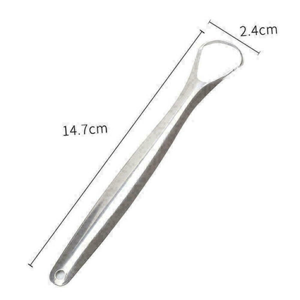 Stainless Steel Tongue Scraper Cleaner Pouchs Dental Oral Bacteria Long Han K3K5