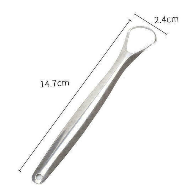 Stainless Steel Tongue Scraper Cleaner Pouchs Dental Oral Bacteria Long Han K3K5