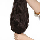 Long Clips in Hair Extension Synthetic Natural Hair Water Wave Blonde Black F7Y1